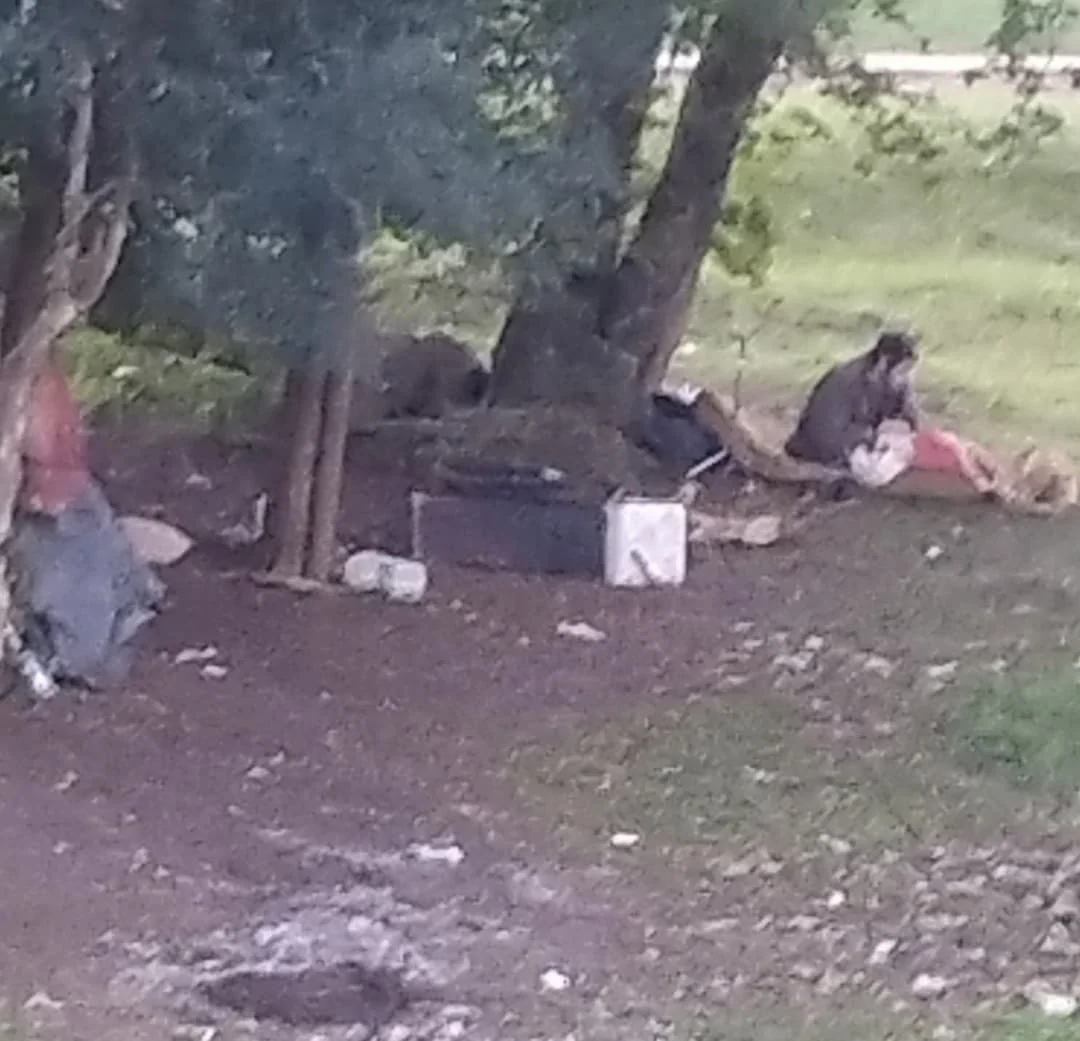 En la rotonda de acceso a San Javier. Personas en situación de calle 