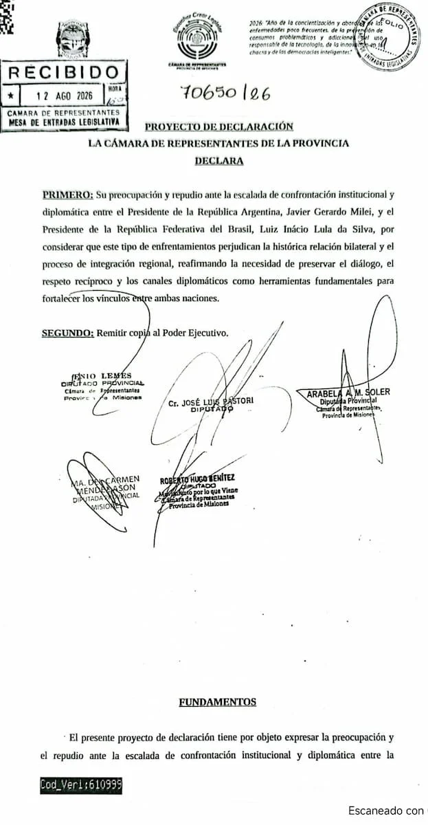 Repudio a la Escalada Confrontación con Brasil