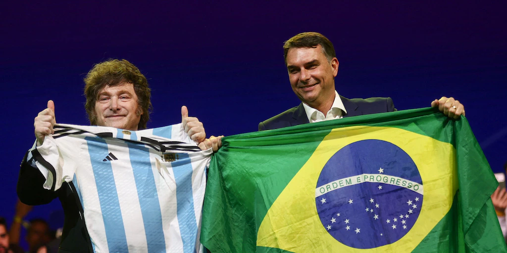 Milei con Flavio Bolsonaro