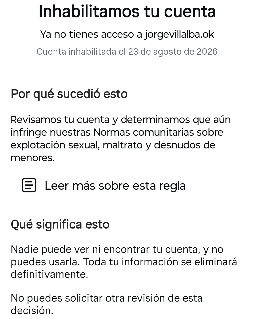 Suspendió Meta